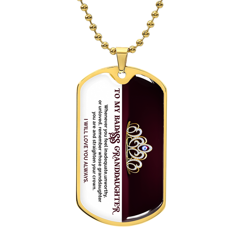 My Badass Granddaughter - Dog Tag Necklace
